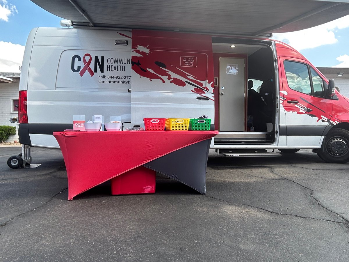 CANCommHealth's tweet photo. GLENDALE, AZ: The #CANphoenix team will be at @gccaz this Wed, April 5th offering free #HIV, #HepC and #STD testing. Join us from 9am-1pm at 6000 W Olive Ave in #GlendaleAZ and #GetTested confidentially on our mobile unit #Phoenix #Glendale #KnowYourStatus #HIVtesting #STDtesting https://t.co/aQyCBFoFnq