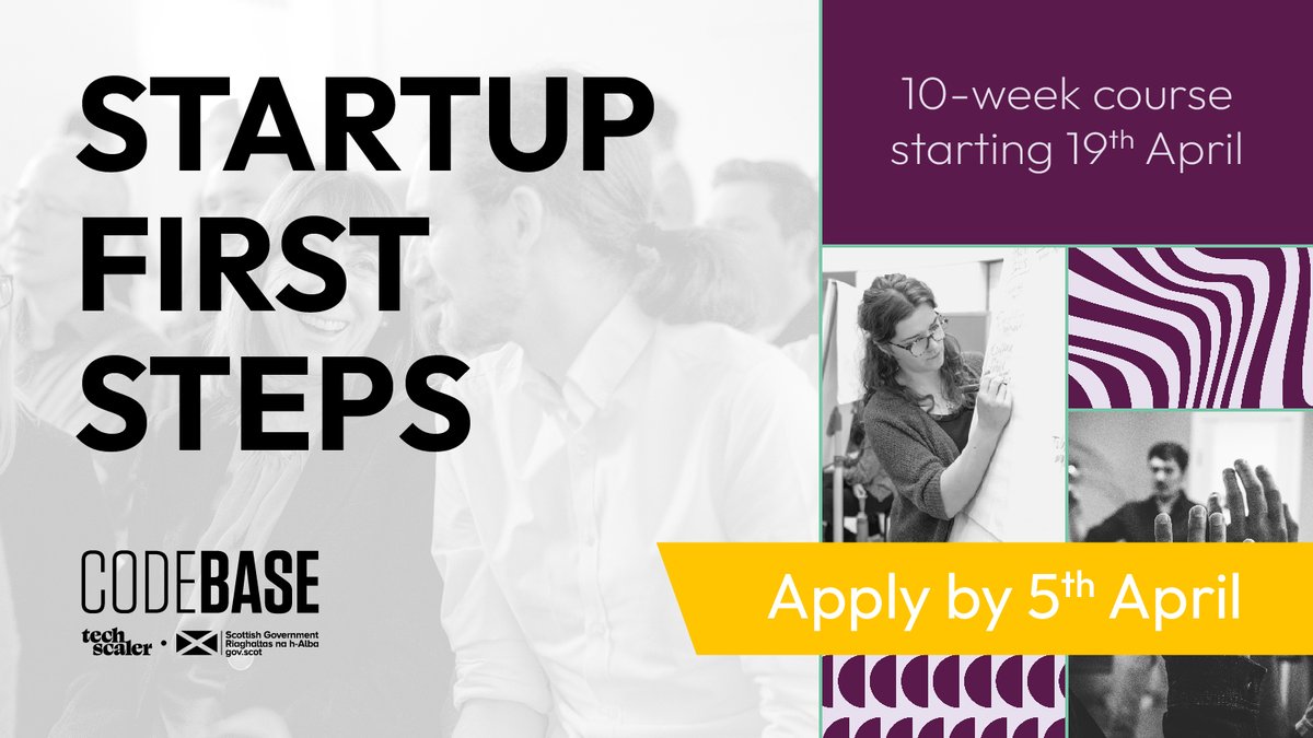 CodeBaseTech's tweet photo. Applications to join our first ever cohort of Startup First Steps close tomorrow! 📣

It's a course by @tech_scaler for current &amp; future founders looking to develop an idea to launch💡

👇🏽👇🏾👇🏼
https://t.co/aGqoWwaLRv https://t.co/fol6TaBcm7