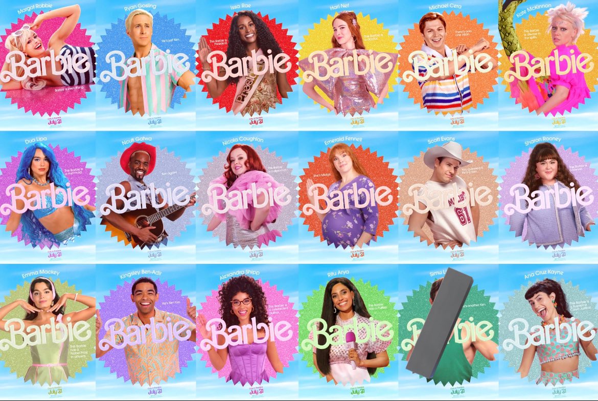 FCRTYSCTRL's tweet photo. THIS FUCKING CAST.#Barbie https://t.co/7wjp10KvGh