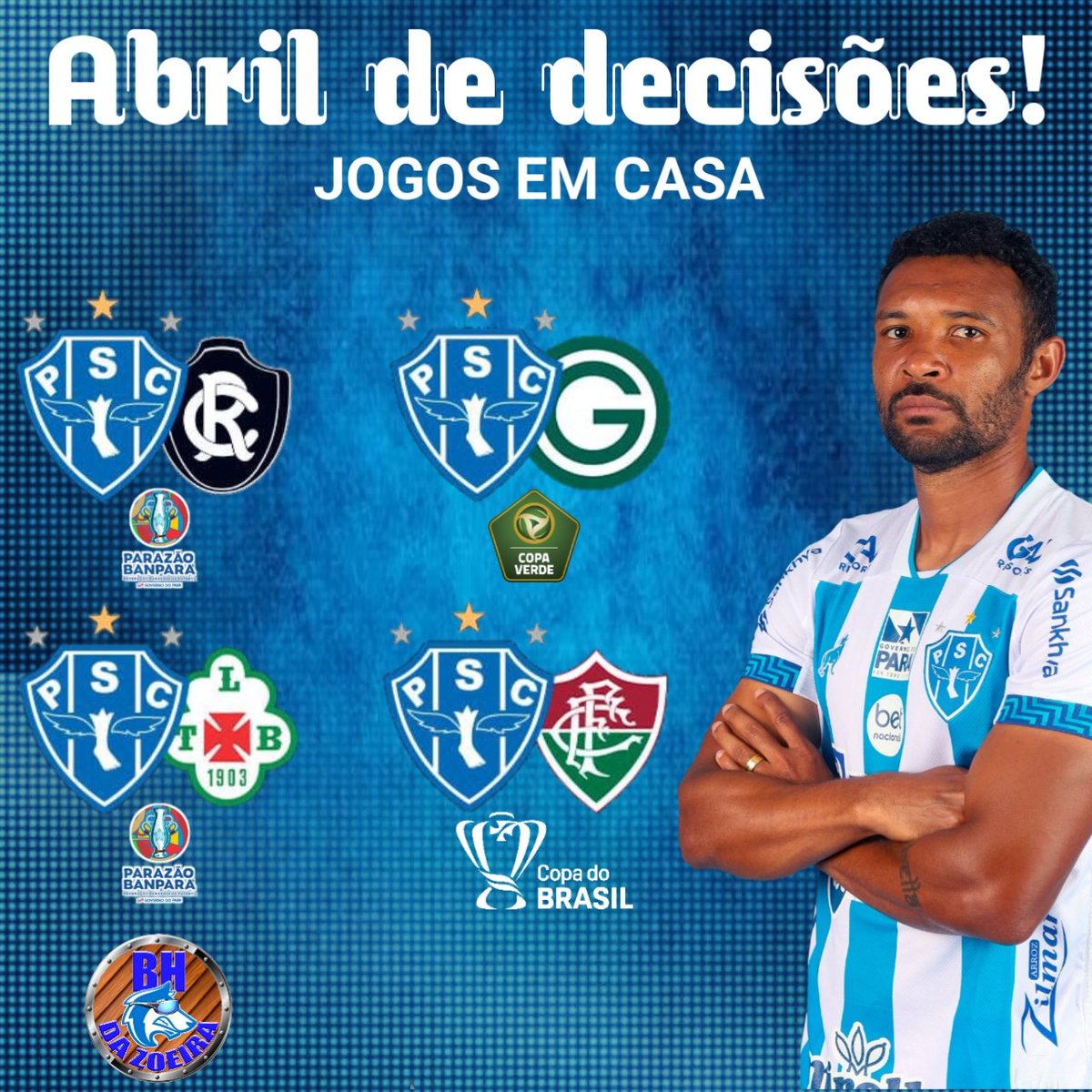 bh_zoeira's tweet image. Mês de abril será de decisões para Paysandu 👊🔵⚪️🐺!

Confira os jogos em casa do papão🔵⚪️

#PracimaPapao #vamosLobo