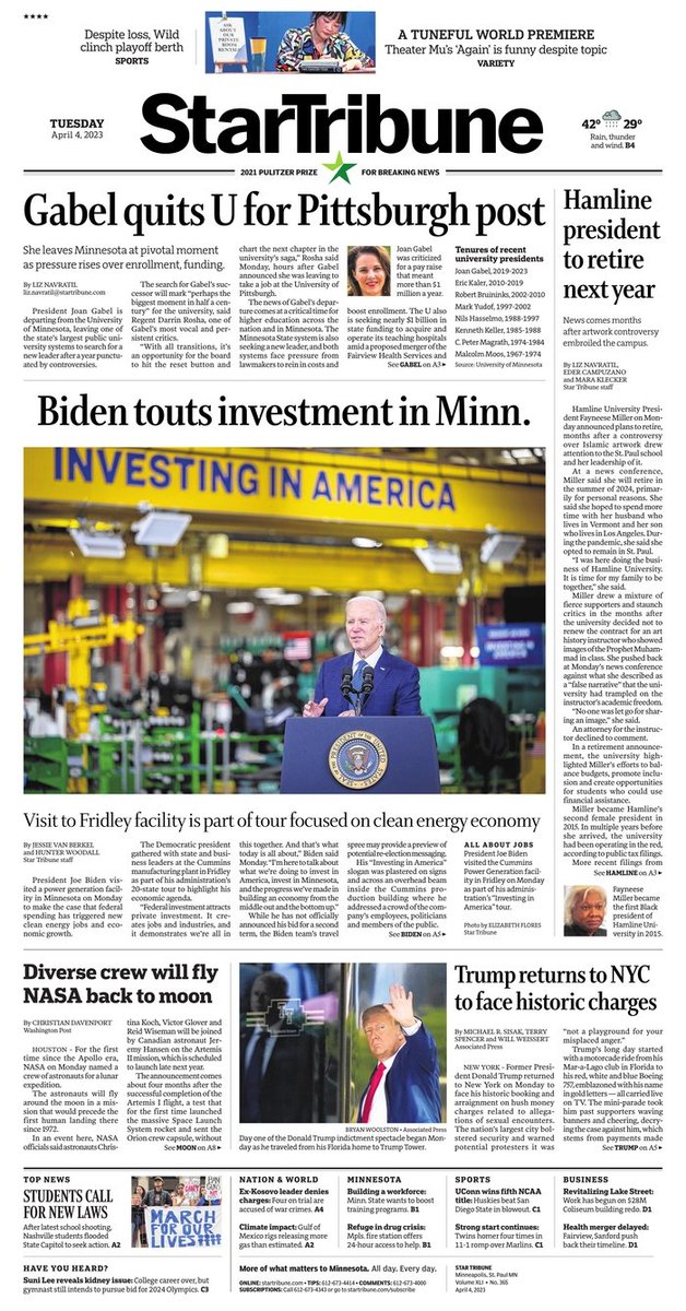 Herbie Ziskend on Twitter "The President visits Minnesota, 4/3/23."
