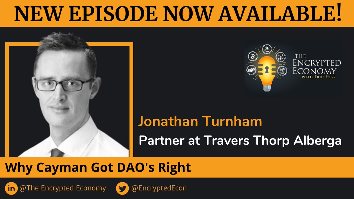 NEW EPISODE NOW AVAILABLE!

This week's special guest: Jonathan Turnham, Partner at Travers Thorp Alberga joins us to discuss...

WHY CAYMAN GOT DAO'S RIGHT

Tune in on your favorite #podcast app!
lnkd.in/eFkpZQgB

#DAOs #Blockchain #DigitalAssets