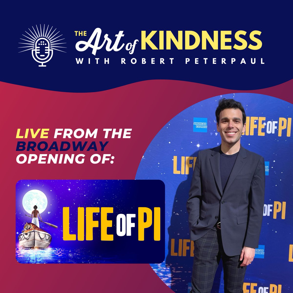 Ever want to attend an opening night on #Broadway? 🎭 

Join Sarita Choudhury, @KerryButlerNyc, @marcshaiman, & I on the red carpet of @LifeOfPiBway! 🐯 

bpn.fm/TheArtOfKindne…