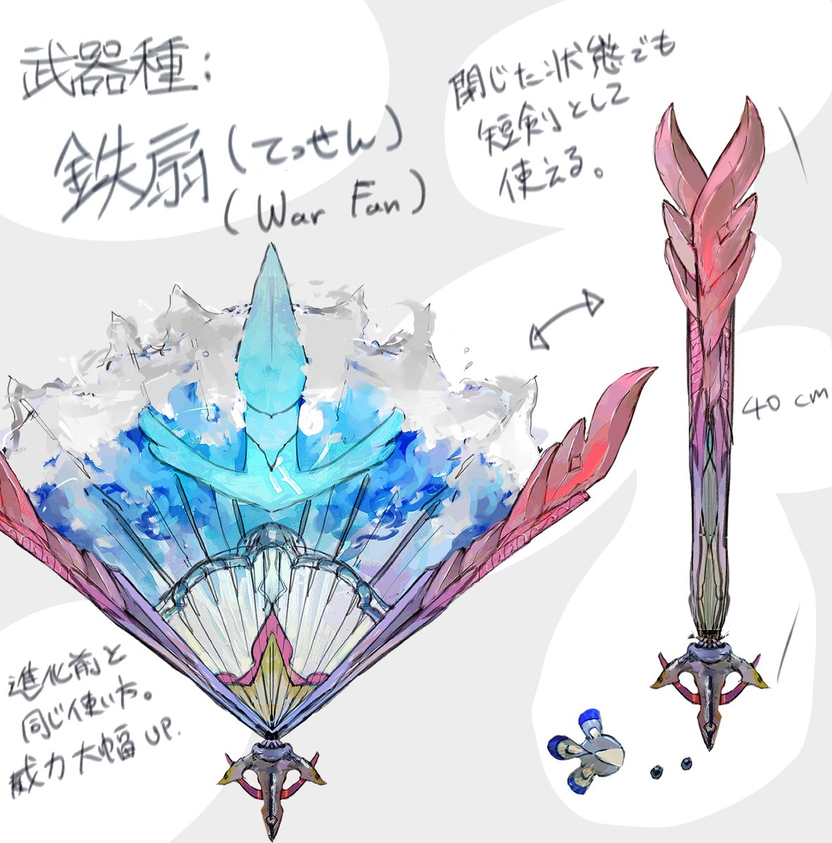 【いろいろ解説】
武器種はクワッスがトンファー、ウェルカモとウェーニバルが鉄扇になります! 