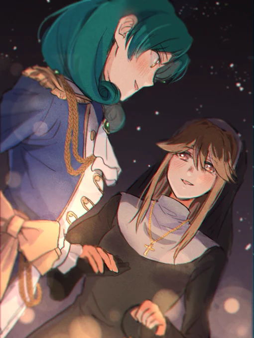 初めてミリオンの子描かせていただいたけれどまつりさんん(19)と朋花さん(15)二人とも方向性は違えど譲れないプロフェッショナルさがあって意識し合ってる感めっちゃいいですね…朋花さんの方が歳下っていうのもいい…skebご依頼ありがとうございました! #Skeb #Commission 