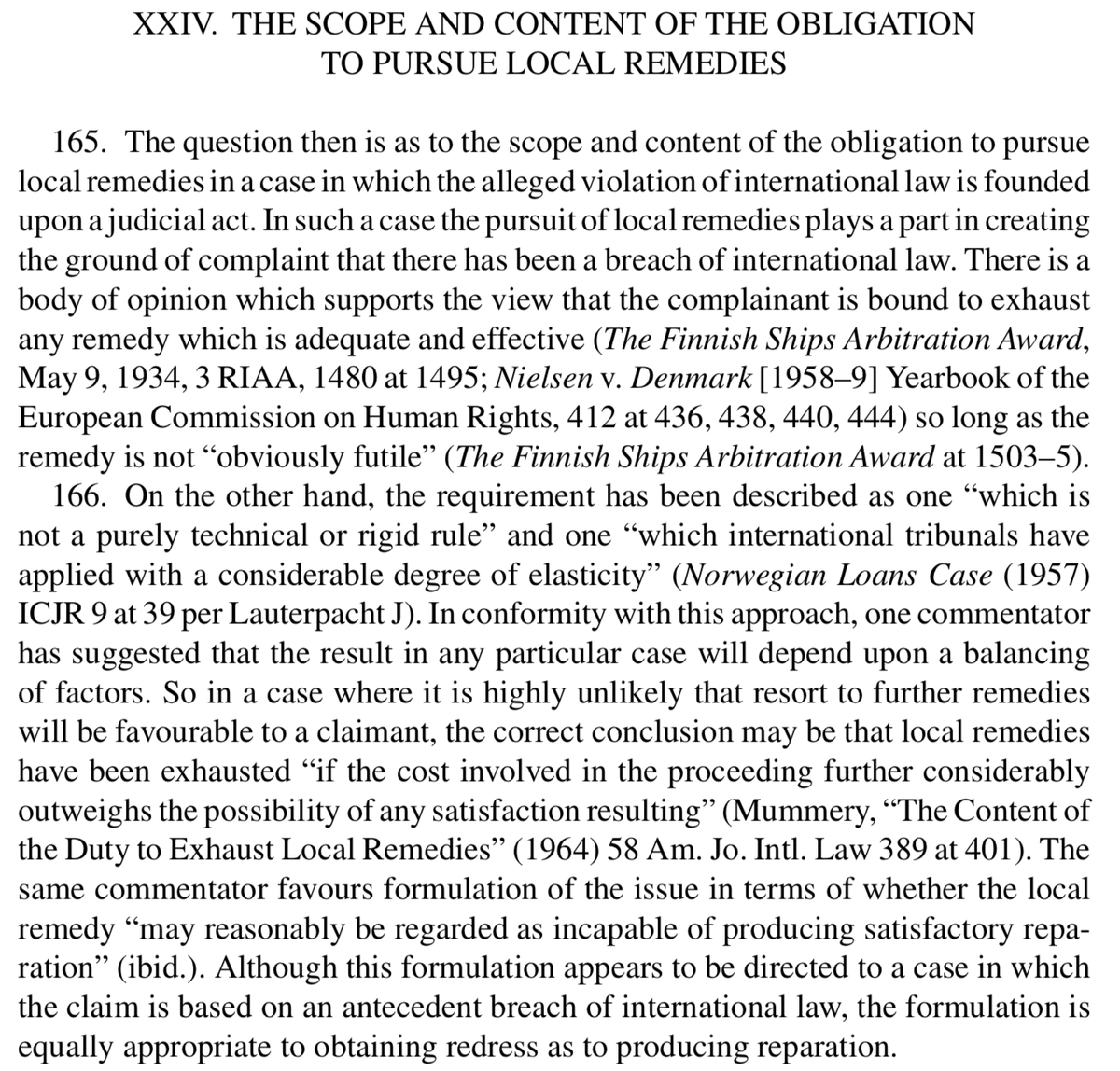 ICSID_Rep's tweet photo. #ICSIDRepRetro futility 5: Loewen v USA 7 ICSID Rep 421; in the context of denial of justice claim, tribunal found that there were other reasonably available courses of action before domestic courts and held that claimant failed to exhaust local remedies: https://t.co/8rGm8qFUeG https://t.co/biqLPGBVxL