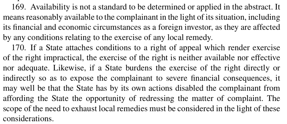 ICSID_Rep's tweet photo. #ICSIDRepRetro futility 5: Loewen v USA 7 ICSID Rep 421; in the context of denial of justice claim, tribunal found that there were other reasonably available courses of action before domestic courts and held that claimant failed to exhaust local remedies: https://t.co/8rGm8qFUeG https://t.co/biqLPGBVxL
