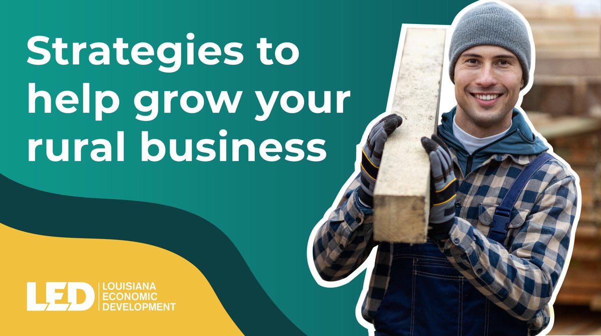 Build customized strategies for your business through the Rural Entrepreneurship Initiative.
Apply by April 30!
Learn more: OpportunityLouisiana.gov/Rural-Entrepre…

<a href="/LEDLouisiana/">Louisiana Economic Development</a>