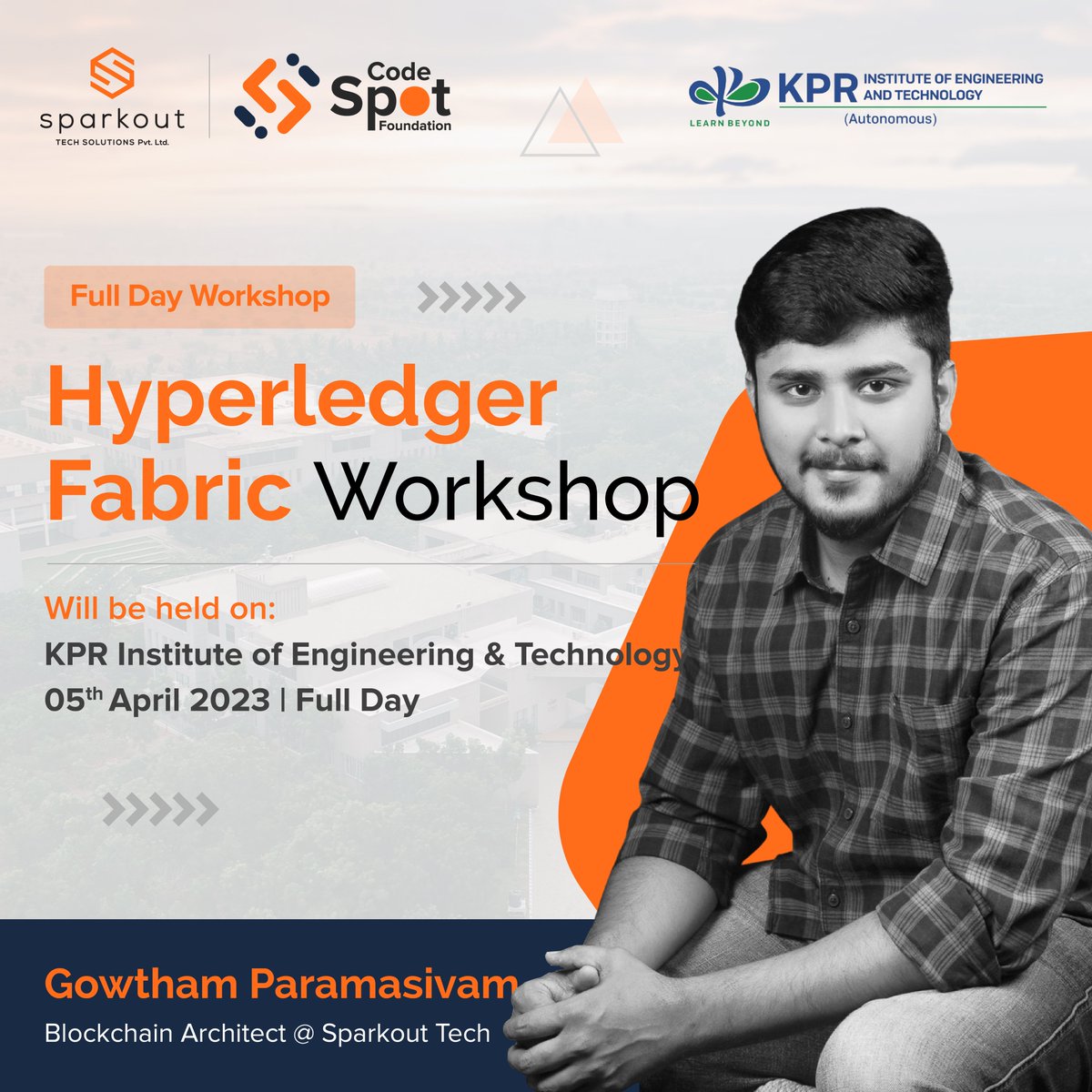#Codespot is coming to #KPRInstitute of Engineering and Technology with our Blockchain Architect Mr. Gowtham Paramasivam for a #OneDayWorkshop on Hyperledger Fabric. . The hands-on workshop will take the students through the basics of #HyperledgerFabric and it's use cases.