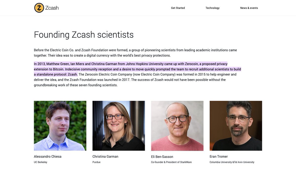 ThorTorrens's tweet photo. People think Zcash is just another altcoin

Then you look at the founding scientists and you realize how laughable that fallacy is: https://t.co/33gnhEHvlO