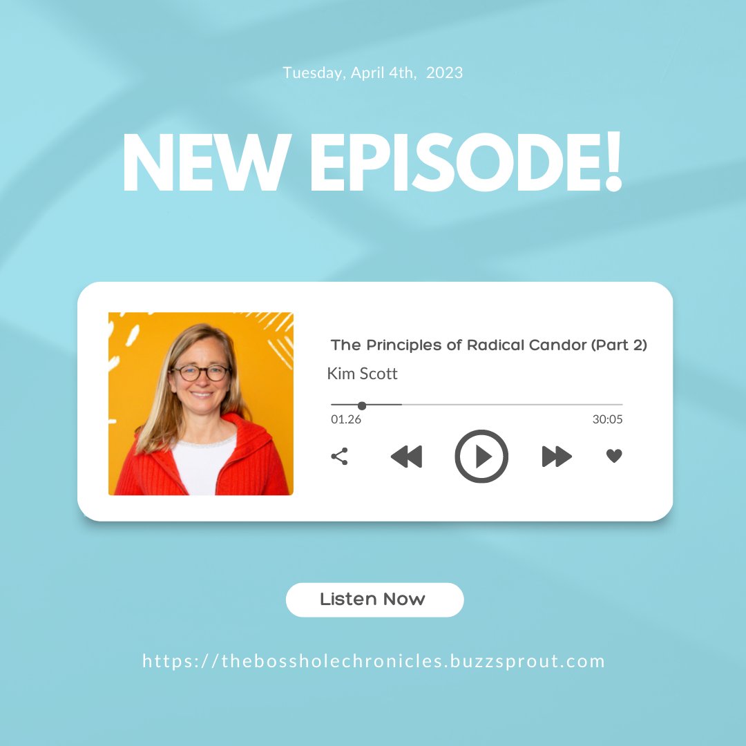 Bosshole_Chron's tweet image. The wait is over...Buckle up for some more radical candor from Kim Scott herself! Part 2 is here! 👂#bosshole #leadership #talentoptimization 
thebossholechronicles.buzzsprout.com/1451638/125810…