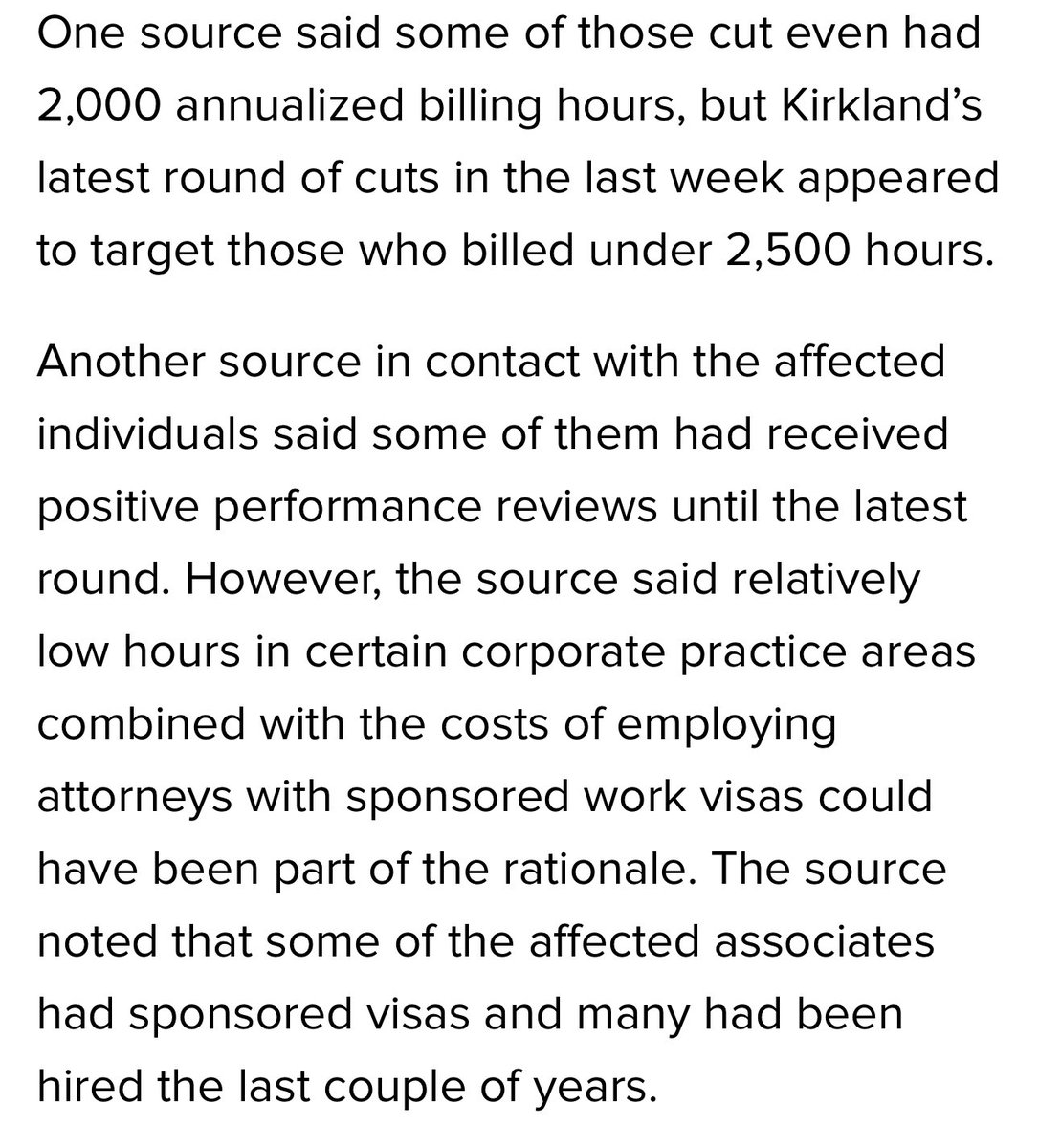 heyitsalexsu's tweet photo. Friendly reminder that even billing 2000+ hours a year won’t save you from getting kicked on the way out https://t.co/o4JVBqRw2P