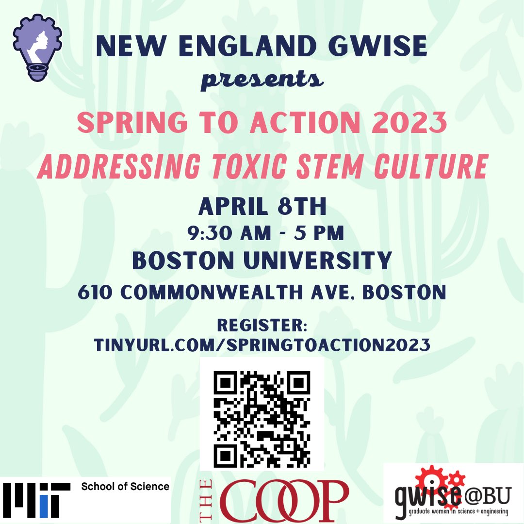 Don’t forget to register for Spring to Action if you haven’t already! We have a wonderful lineup of speakers ready to discuss cultivating inclusive workplace environments in #STEM! tinyurl.com/springtoaction…
