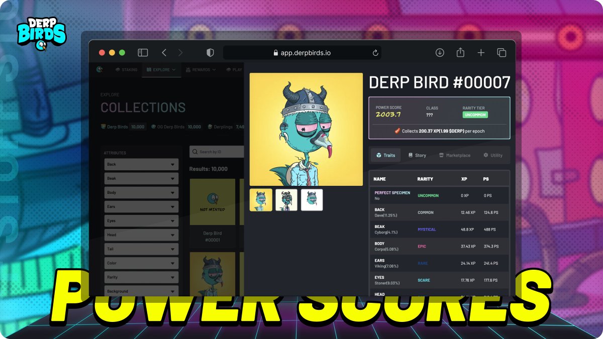 TheDerpBirds's tweet photo. Yesterday we launched our Power Score system 💪

For those who are in too many Discord servers to keep up with, we gotchu with a level-level breakdown here🤝

🧵 https://t.co/vVZg5nkL3d