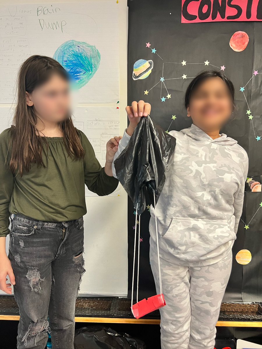 Grade 5/6 students are beginning to explore flight! We followed the engineering design process to craft and test parachutes! <a href="/glendalecbe/">Glendale School</a> #WeAreCBE