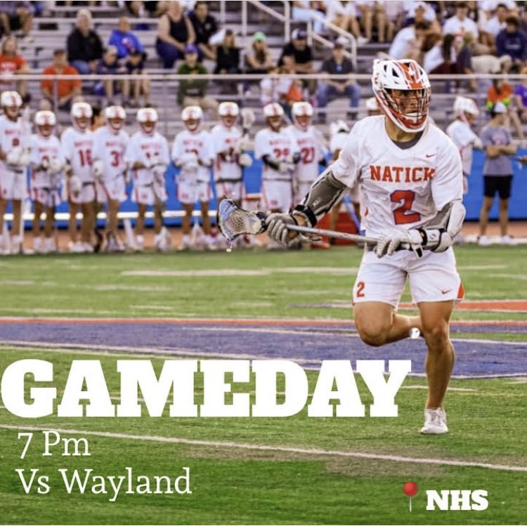NatickHSBoysLax's tweet photo. Game Day! Season opener against Wayland at 7 at NHS. https://t.co/ehpxVVNgvy