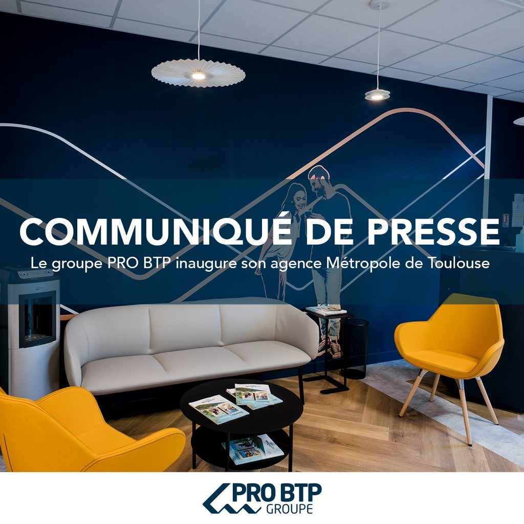 PROBTP_Groupe's tweet photo. Le groupe #PROBTP, 1er acteur professionnel de protection sociale en France poursuit le dĂ©ploiement de son nouveau concept dâagences pensĂ© pour accompagner ses adhĂ©rents Ă chaque Ă©tape de leur vie. Cap aujourdâhui sur @Toulouse đđ» https://t.co/11VOFS2NwY https://t.co/igZYCTzodW