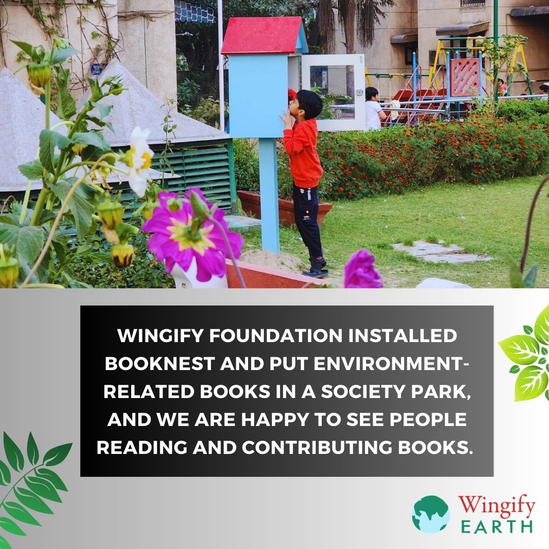 WingifyFoundtn's tweet photo. Installed a BookNest in a society park and happy that people are reading, sharing, and contributing their books on the environment. It's a great way to encourage reading and help the environment at the same time!
#WingifyEarth https://t.co/Gub6dSJRPE