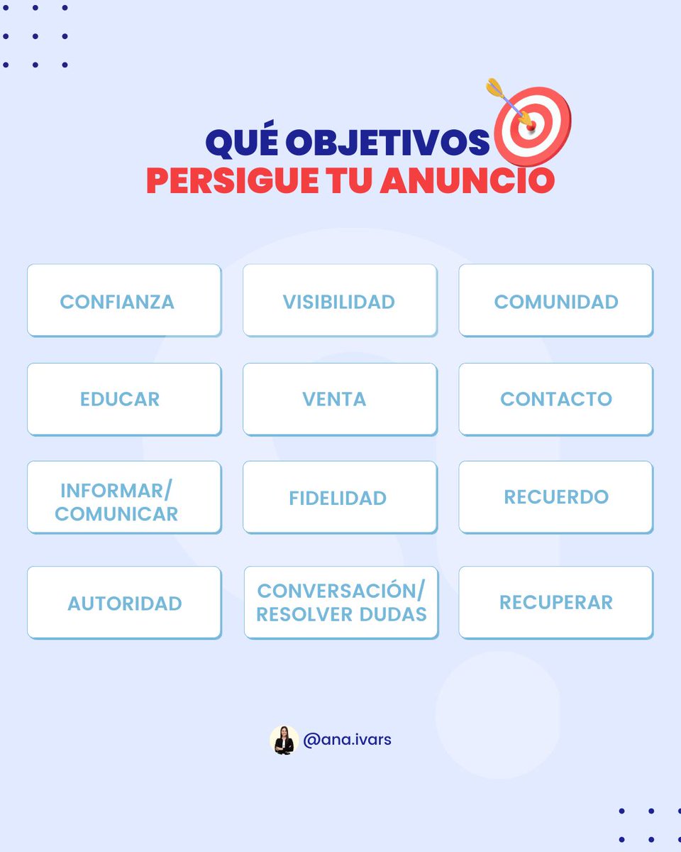 AnaIvarsParcero's tweet image. Cada anuncio debe tener muy claro un único objetivo para que sea efectivo y obtener resultados.👇

#metaAds #publicidadonline #marketingdigital