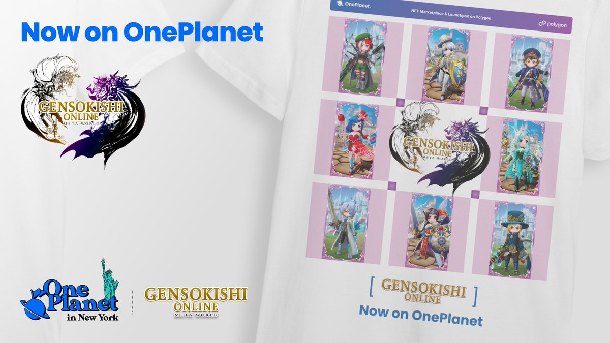 genso_meta's tweet photo. Only a few days left til @NFT_NYC!

Excited to collab with @OnePlanet_NFT to release limited edition @genso_meta  T-shirts to give away during the event!

Not at #NFTNYC2023?

➡️ WIN a Genso shirt

✅Follow @genso_meta  &amp; @OnePlanet_NFT
✅Like, RT &amp; Tag 3

⏰ 48 HOURS TO GO!!! https://t.co/LpJThgz5hN