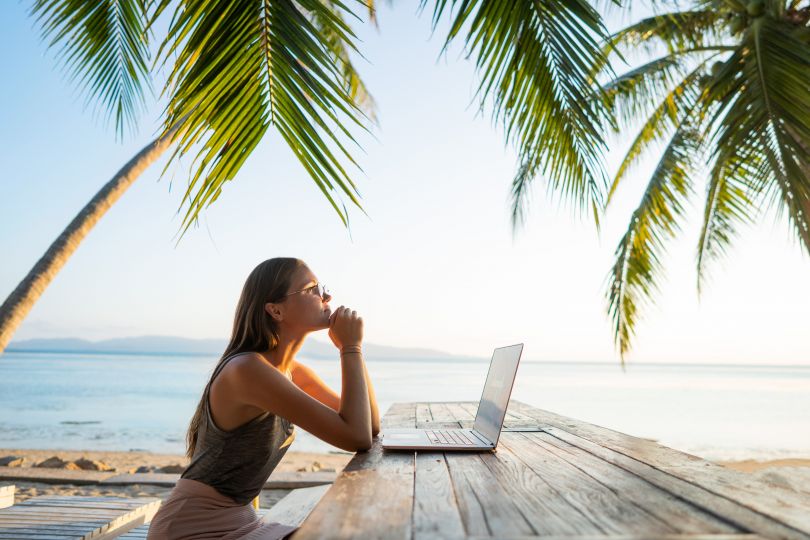 Working from paradise... sounds good right? Going self-employed could enable you to live your dream life! What is stopping you?