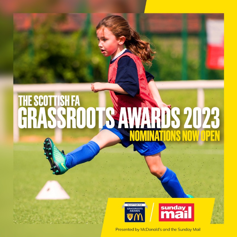 ScottishFA's tweet photo. Nominations for the Scottish FA Grassroots Awards 2023, presented by @McDonaldsUK and @SundayMailSport are still open π
With national and regional categories available, this is your opportunity to highlight the work being done by individuals or organisations in your local game!