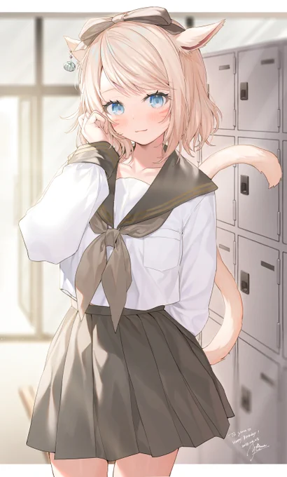 エデュカント合法セーラー服ミコッテ #FF14 #FF14art #ミコッテ 