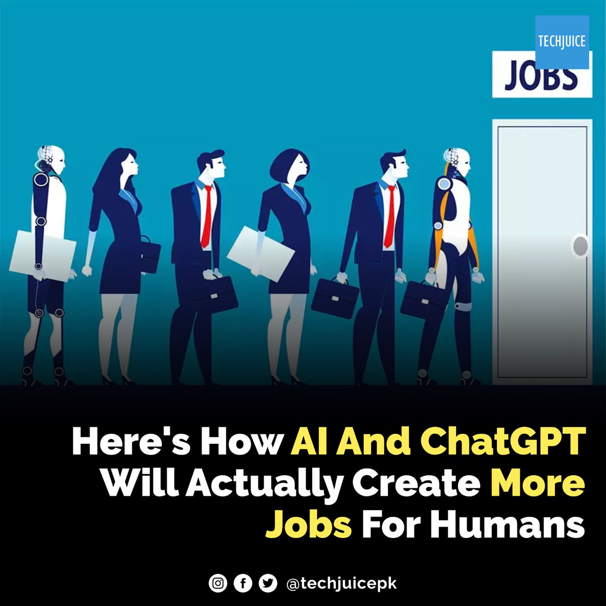 TechJuicePk's tweet image. There has been gloom about AI lately and many people unfamiliar with the details of the matter think that it will replace human jobs and tech experts would be left jobless. 
Read more: techjuice.pk/heres-how-ai-a…

#Ai #chatgpt #jobsearch2023