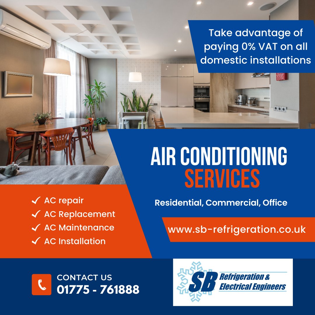 Get in touch to speak to one of our friendly team members to arrange a free survey. 

T - 01775 761888
E - sales@sb-refrigeration.co.uk 

#airconditioning #beattheheat #Spalding #repairandmaintenance #installation