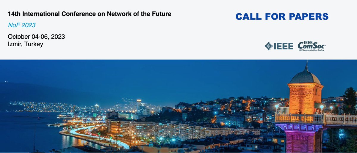 DNAC_CONFERENCE's tweet photo. 📢Call For Papers: #NoF2023 : 14th International Conference on Network of the Future 
✅Details: https://t.co/ROURa63Yre
📝Submissions Deadline: May 15, 2023
🗓️ October 4 - 6 📍Izmir

#FutureNetworks #Networking #5GB #wireless #NFV #SDN #IoT #BigData 
@ComSoc @UniversiteEge https://t.co/eROmJrn50Q