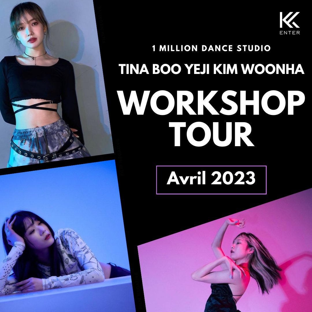 K_enter__'s tweet photo. Ne ratez pas leurs retour en Europe !
Rejoignez-nous pour le Workshop Tour de Tina Boo, Woonha et Yeji Kim. 

Il est encore temps de prendre vos tickets : 
https://t.co/8JDRcAiYlE https://t.co/1oJByv2PTg