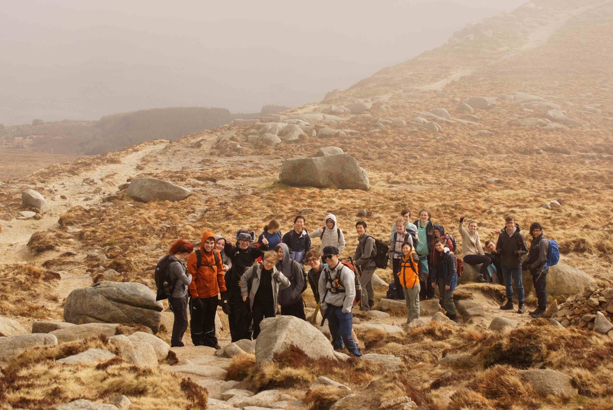 EarthSciCam's tweet photo. Last week's view from up Goat Fell, rounding off our first year trip to Arran. Not much view from the top, but happy faces peering through the mist! 😊😍 #FieldWork 

Thanks @MadisonEast7 for the photos! https://t.co/DDT0c1swRJ