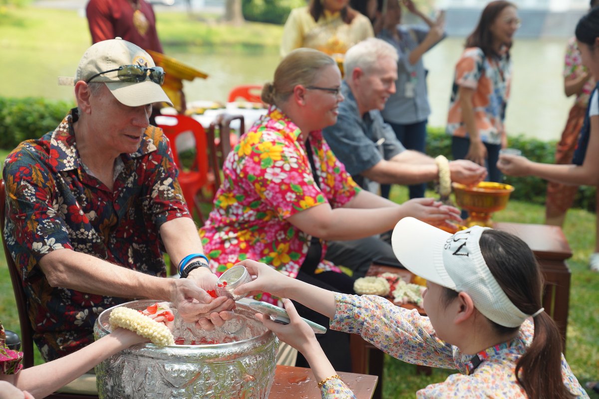 Here @USEmbassyBKK we started #Songkran early and with a blast! Huge thank you to the local staff who did an amazing job organizing a truly fun event! It was a fabulous, joyous time. Hope everyone has a great Songkran and healthy, prosperous & wonderful new year! –BG #190ThaiUS