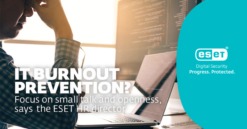 ESET's tweet photo. Do your #IT admins struggle with motivation or show indifference and cynicism? These might be the first signs of burnout.
👉 Find out what steps to take.
#ESET #DigitalSecurityGuide