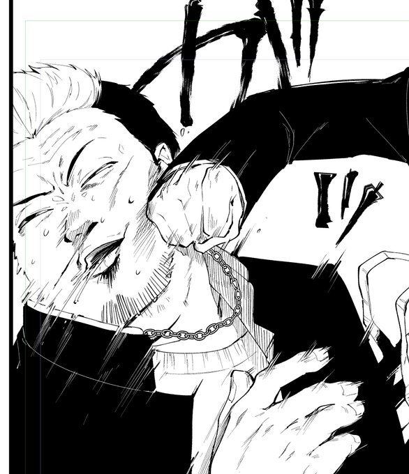 殴られるヤンキーです。楽しく描けました。#ライドオン!#ペン入れ 