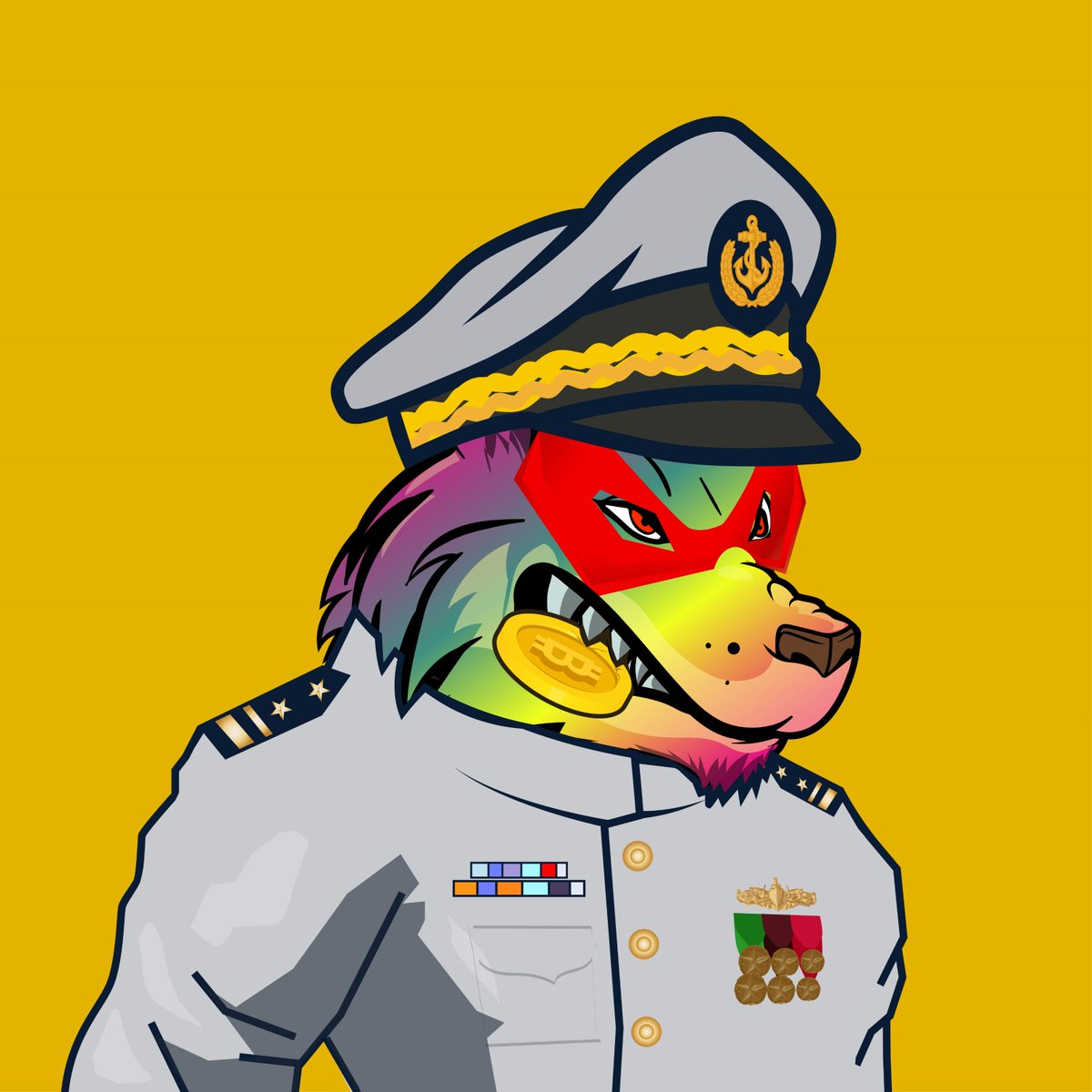Our Navy War Wolf with bitcoin in mouth and eye wear red superhero mask is now available in discounted price of 0.01 ETH only. grab it now before these items are gone! 
opensea.io/assets/ethereu…
