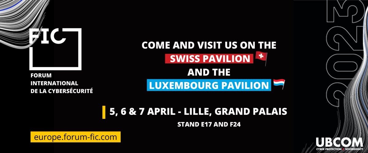 J-1 avant le FIC ! ⏳
Retrouvez nous également auprès de notre partenaire suisse <a href="/Ubcom_eu/">UBCOM</a>  sous le pavillon Suisse au stand E17 ! 🤝

#FIC2023 #FIC23 #FIC #Cybersécurité