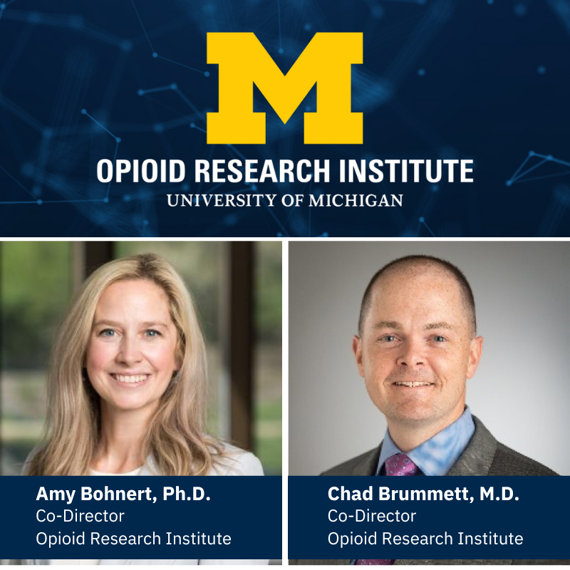 Today U-M launches the Opioid Research Institute in an effort to bolster research collaborations & strengthen community engagement to address the national opioid overdose crisis. Our @Amy_Bohnert and @drchadb will lead this important university-wide work. bit.ly/3MdQUP5
