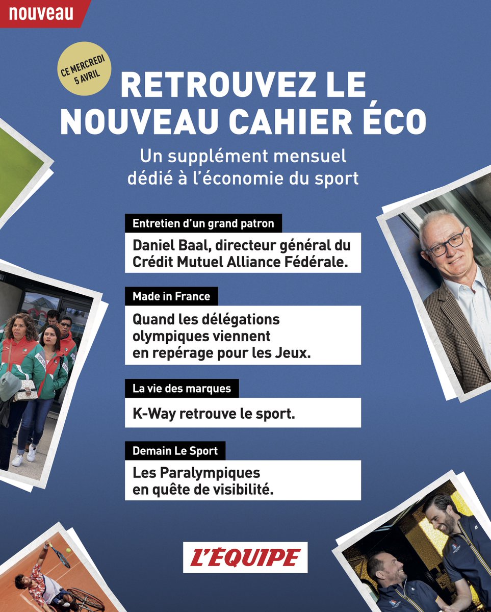 lequipe_pro's tweet image. 🚨 Ce mercredi 5 avril, retrouvez le nouveau cahier éco L&apos;Équipe, le supplément mensuel dédié à l&apos;économie du sport.   

📅 Disponible demain dans votre quotidien et sur la plateforme @lequipe (site et application) : 
📲 lequipe.fr/abonnement/kio…

Le sommaire 👇