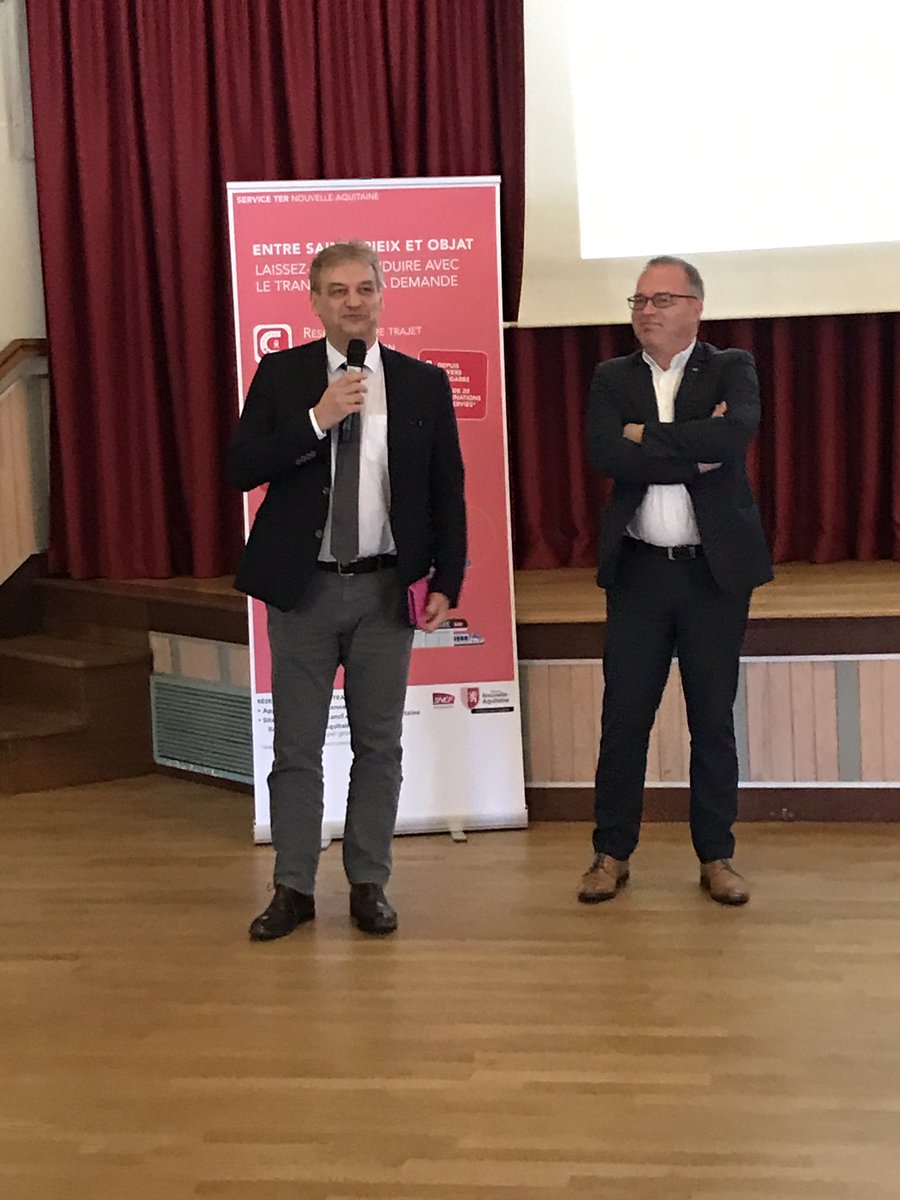 #SNCF @RenaudLagrave et   <a href="/hervelefevre7/">Hervé LEFEVRE</a> inaugurent à Arnac Pompadour le service CONNEC’TER Transport  à la Demande,entre St-Yrieix et Objat. Une appli, une résa et c’est parti pour relier les #gares aux destinations Incontournables à moindre coût 👉urlz.fr/ldPh
