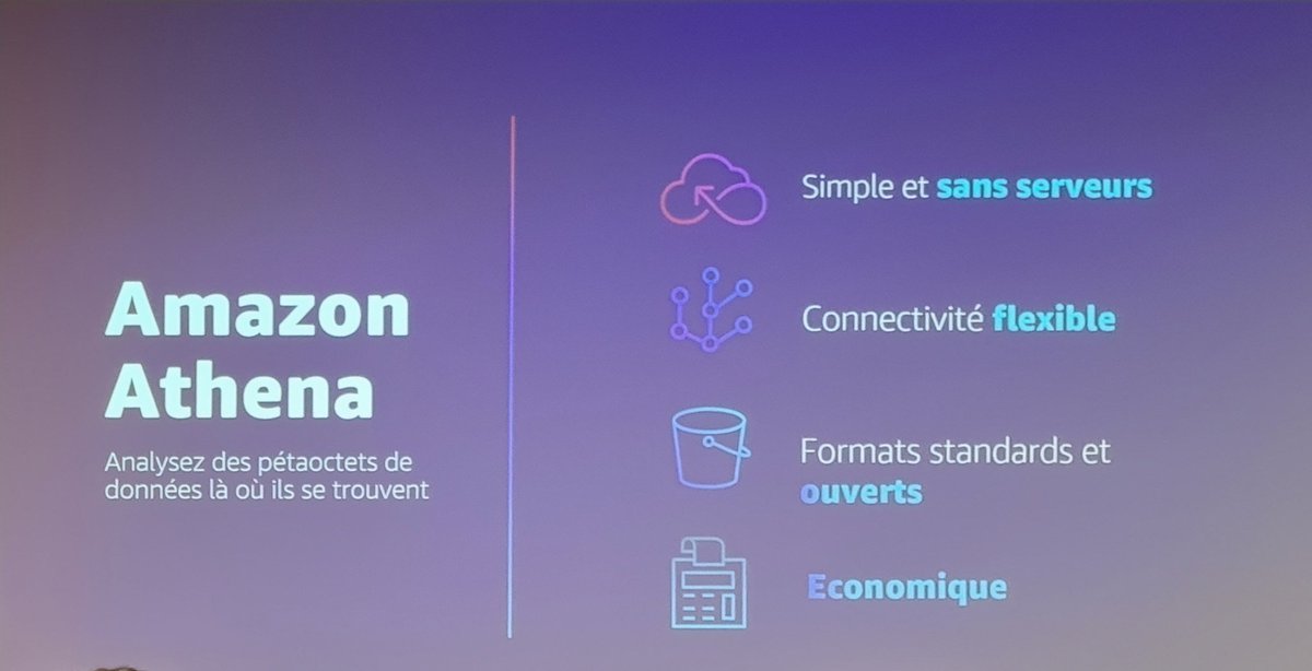 scarabee05's tweet photo. Requêter en sql vos données csv sans les intégrer en base avec AWS Athena @awscloud #AWSSummitParis https://t.co/FZlAS0vFqu