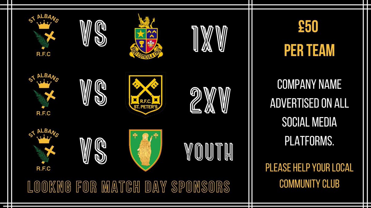 thebunsrfc's tweet photo. Easter weekend preview for the senior sections

1st and 2nd XV both at home (2nd XV waiting confirmation) 

Youth travelling to Merthyr

Matchday sponsors required for all teams. £50 per team with full advertisement through our social media platforms #BleedBlackAndAmber 🖤💛 https://t.co/APl6WXyAWX