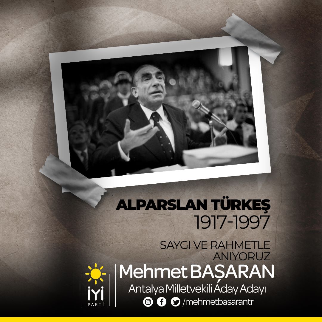 Türk siyasetinin değerli isimlerinden #AlparslanTürkeş’i aramızdan ayrılışının 26. yıl dönümünde saygı ve rahmetle anıyorum.