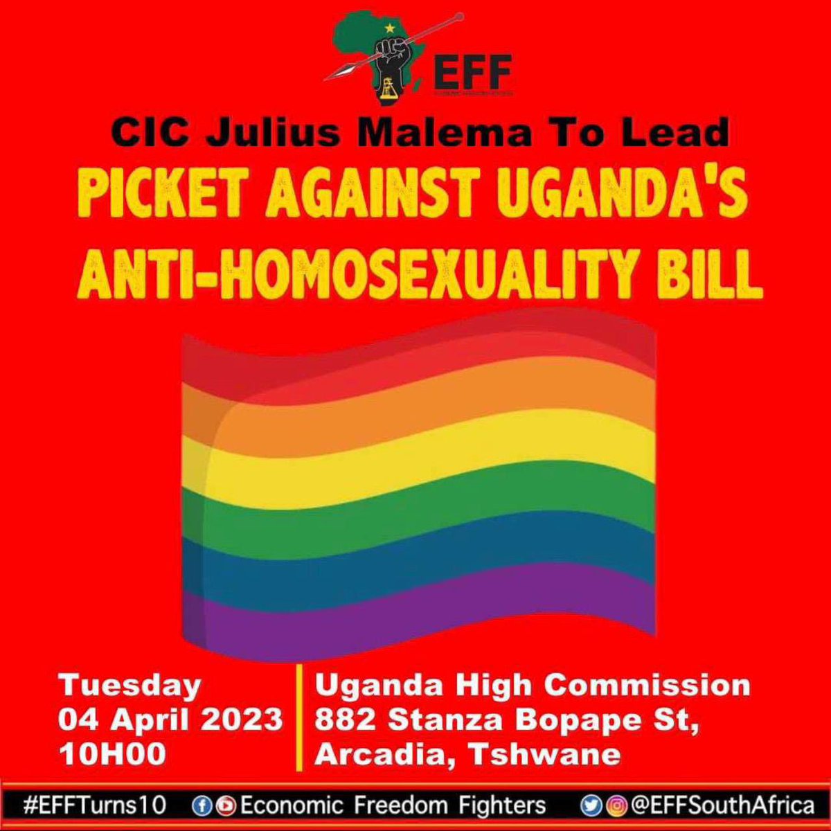 All along, I thought this hypocrite was fighting for Africa and African values. I'm gradually learning that most of those masquerading as African freedom fighters are puppets of the Western countries. Shame on you, <a href="/Julius_S_Malema/">Julius Sello Malema</a> . Ugandans are not interested in homosexuality!