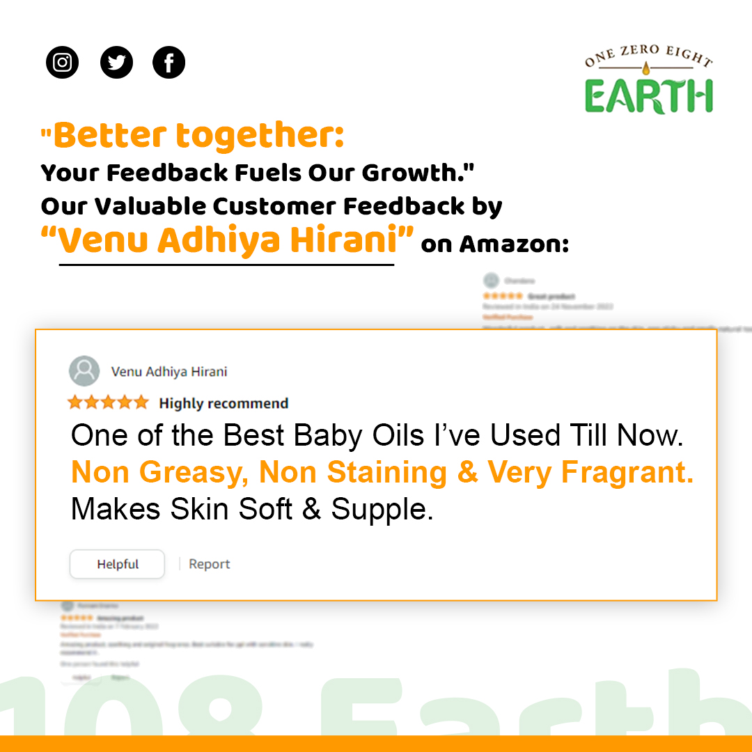 'Together, We Can Build Something Great!”
Help us create a better experience with your valuable feedback!

#PostMassageCare #babymassage #organicoil #BOGOSale #babyhealth #healthyskin #chemicalfree #massageoil #babymassageoil #amazonfinds #oilforbaby #amazon #healthybaby