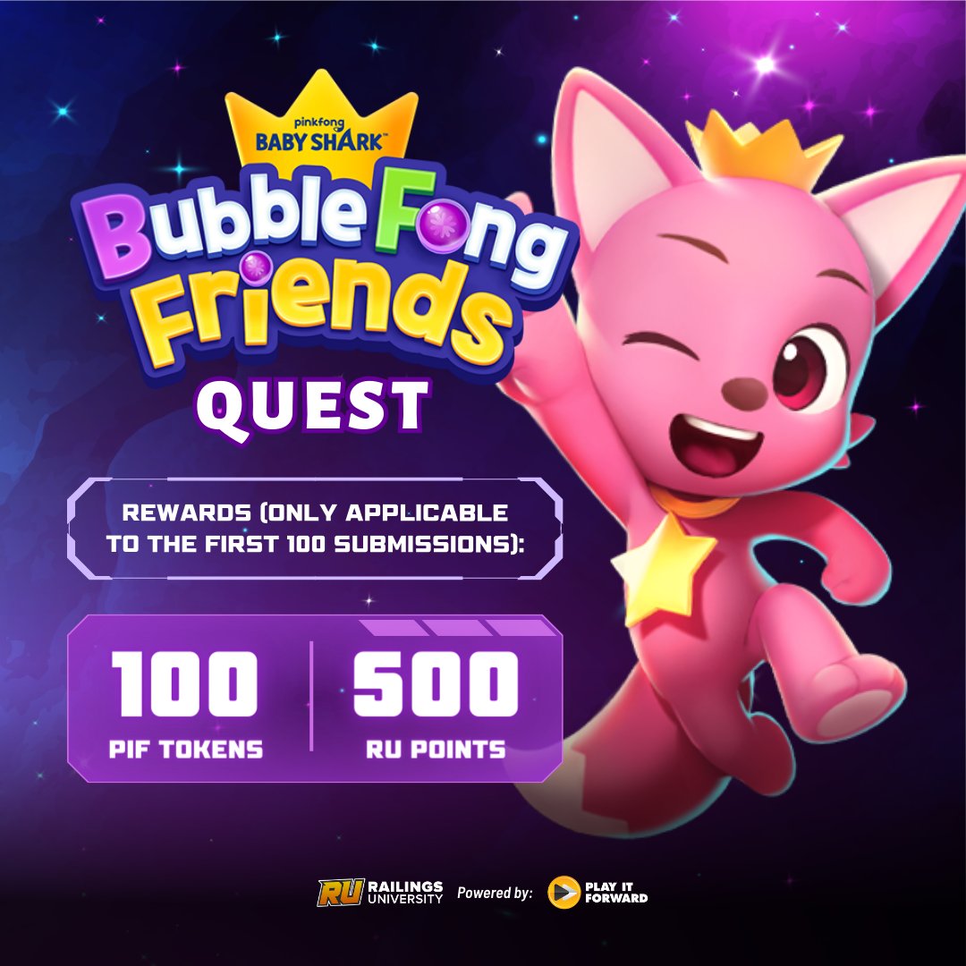 PIF Nation on X: 🚨Attention Gamers!🚨 Join the Baby Shark @BubblefongGame  Friends Quest & compete for a share of the 5,000 BUSD daily reward pool 🤑  Play from April 4 to April