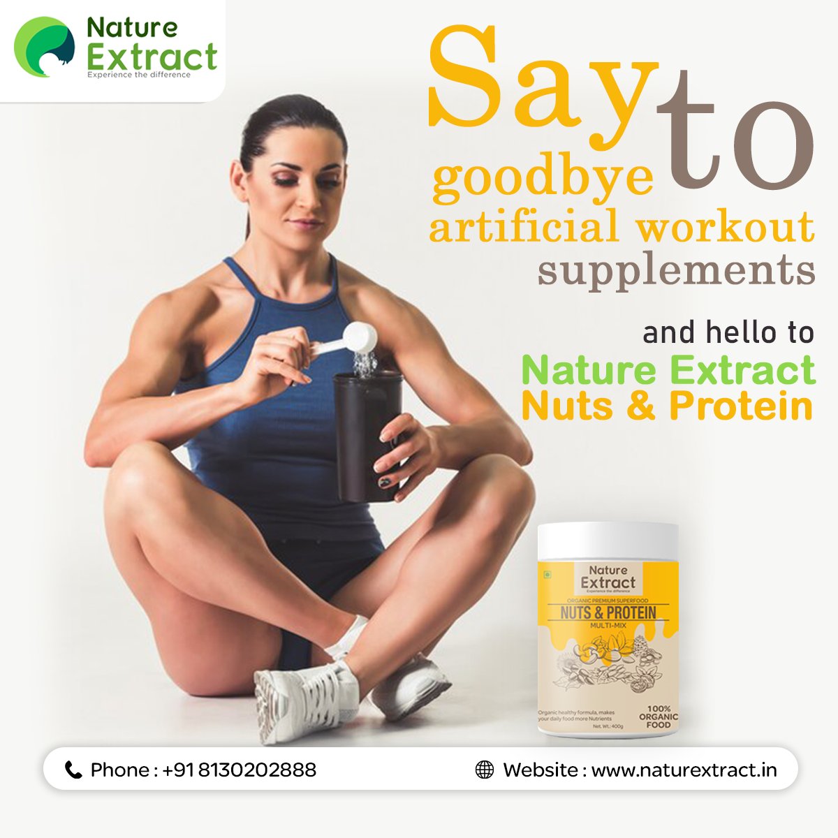 naturextract's tweet photo. Say goodbye to artificial workout supplements and hello to #NatureExtract Nuts & Protein - the wholesome way to support your fitness journey! #NaturalSupplements #NatureExtractNutsAndProtein #fitnessgoals💪#WholesomeApproachToFuelingWorkouts #HighProteinNuts #FitnessJourney https://t.co/XSLIoCpqqc