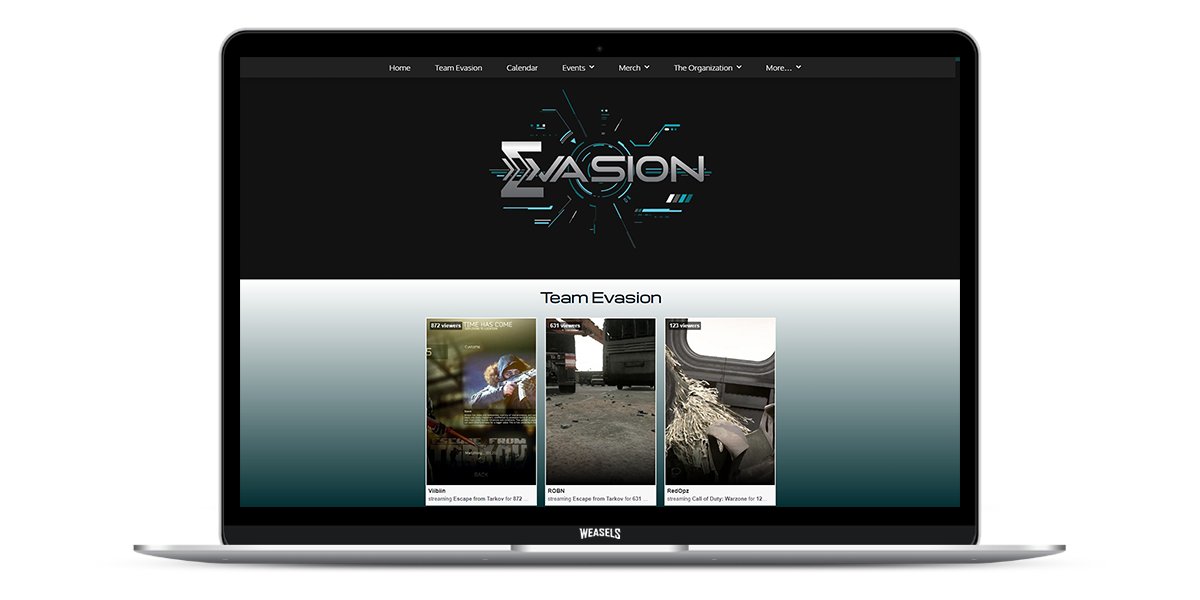 StreamWeasels's tweet photo. Want to build a website for your gaming community? Take inspiration from @evasion_gg! Making great use of the StreamWeasels Showcase plugin to highlight their top creators and keep their fans updated! 🎮💻 #StreamWeasels #WordPress #Tarkov https://t.co/Nb025CzT4Y
