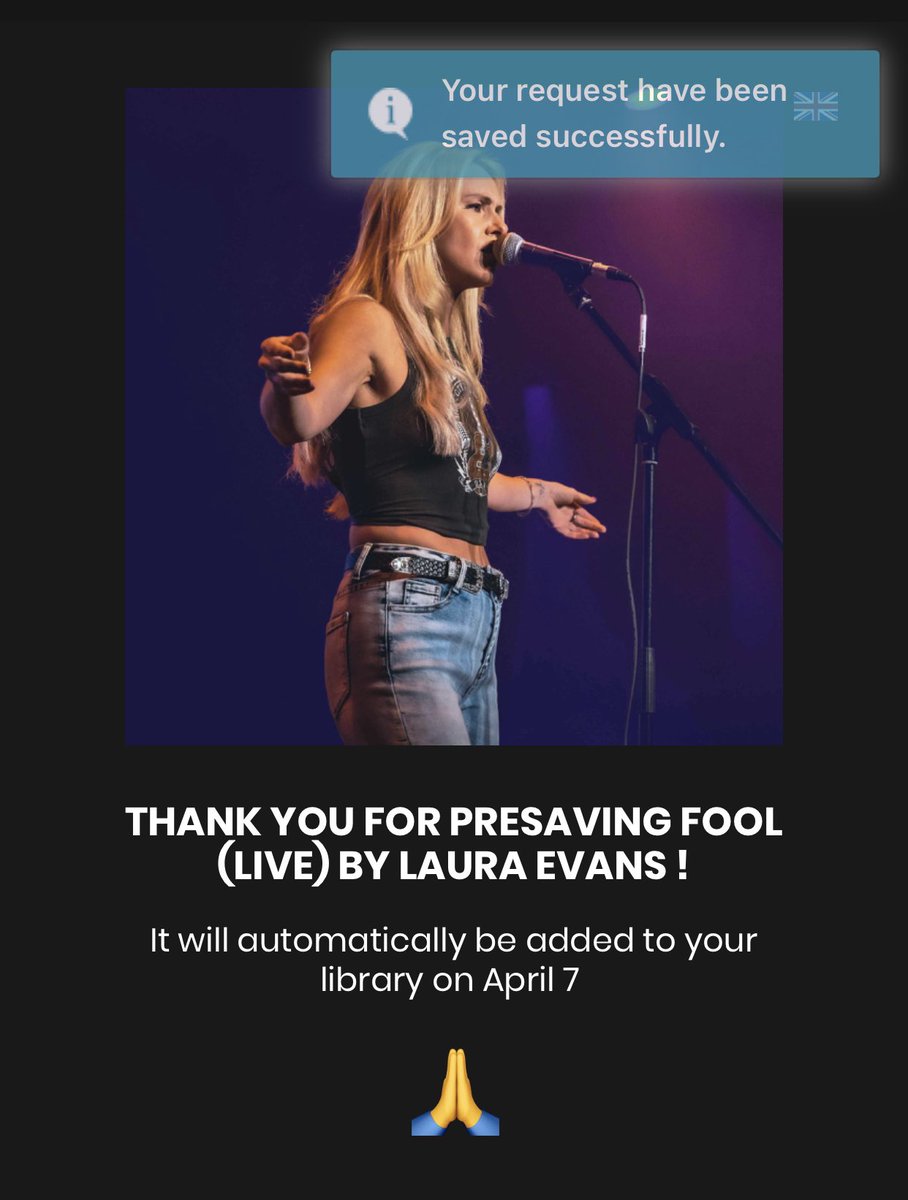 ScottKash88's tweet photo. @LaurajevansUk Yay! GO presave the new single “FOOL (Live)” by @LaurajevansUk before it drops on Friday! https://t.co/8PMsxAR9AN