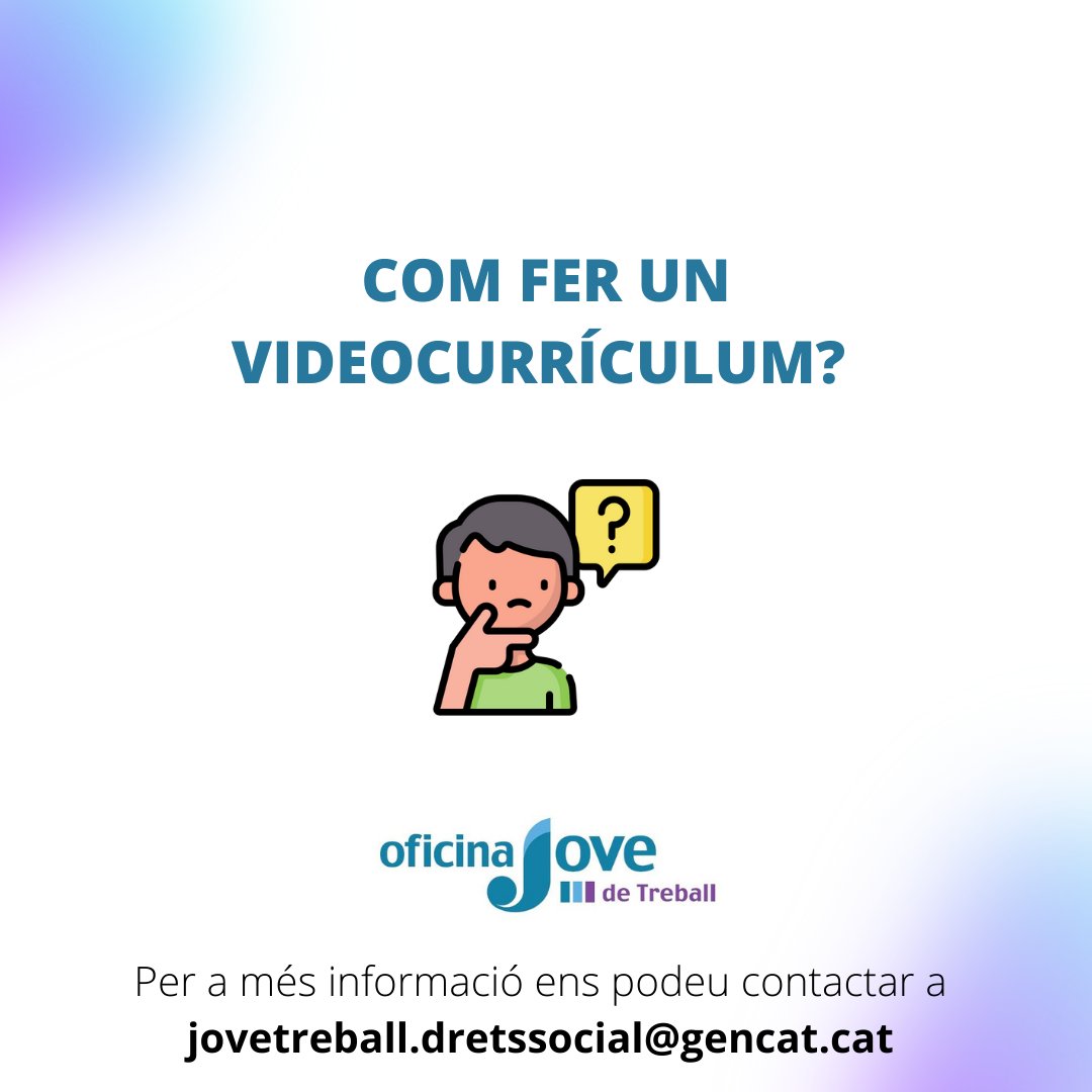 joventutcat's tweet photo. 🤔 Saps com fer un videocurrículum?

👀 A continuació t'expliquem en una nova infografia de l'Oficina Jove de Treball quines eines et poden ajudar!

#OJTBarcelona #OJT #tipsfeina #recercadefeina #feina #treball @xarxa_xnej https://t.co/I1Yg9m02dC